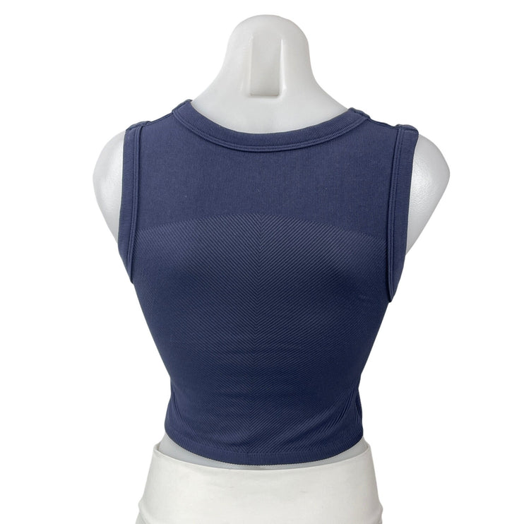 Free People Women's Blue Sleeveless Activewear Athletic Yoga Crop Tank Top Sz M