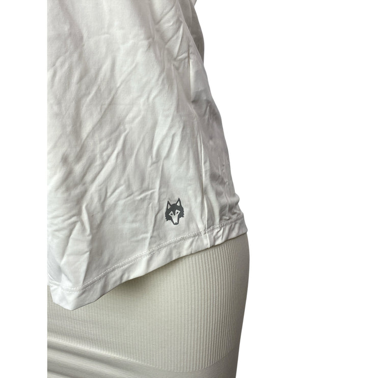 NEW Greyson Scarlett Women's White Short Sleeve Logo Golf Polo Shirt Top Size L