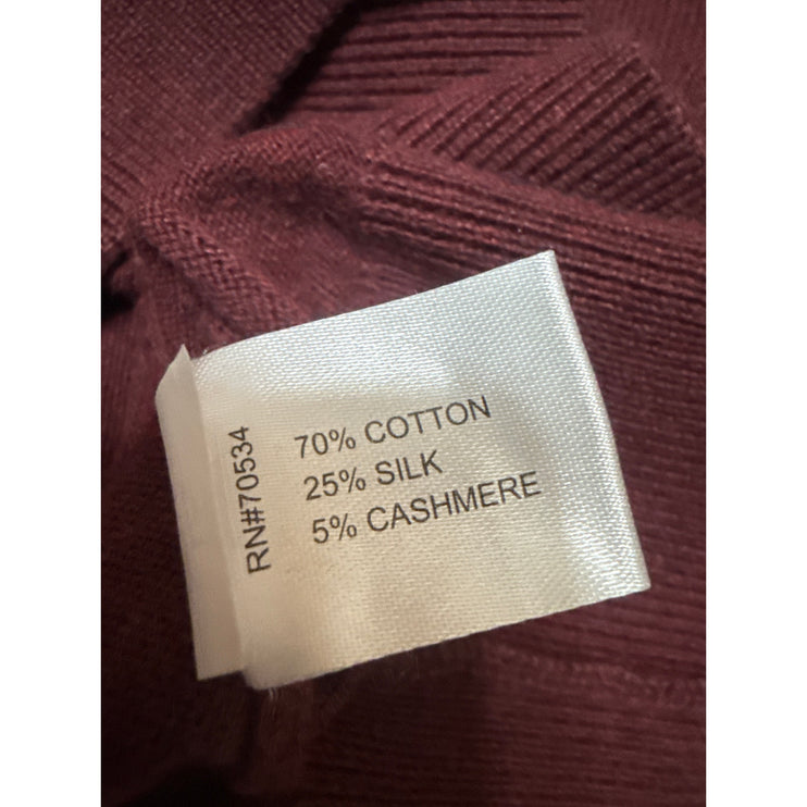 Orvis Men's Red Silk Cashmere Turtleneck Long Sleeve Knit Sweater Top Size M