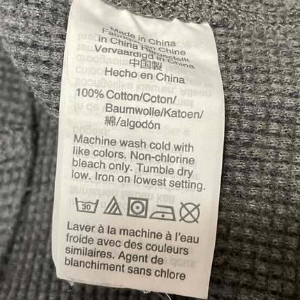 J. Crew Mens Heather Gray Long Sleeves Waffle Knit Henley Pullover Sweater Top M