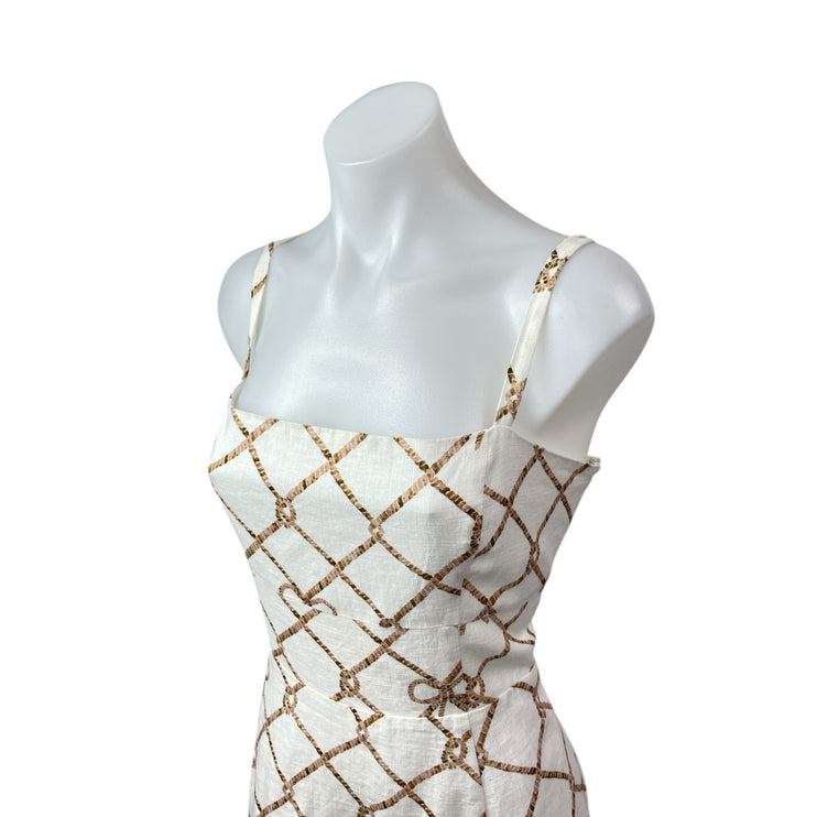 Hill House Home The Margot White Knot Linen Sleeveless Fit & Flare Mini Dress XL