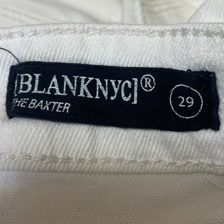 Blank NYC The Baxter Womens White Ribcage Straight Leg Denim Jeans Pants Size 29
