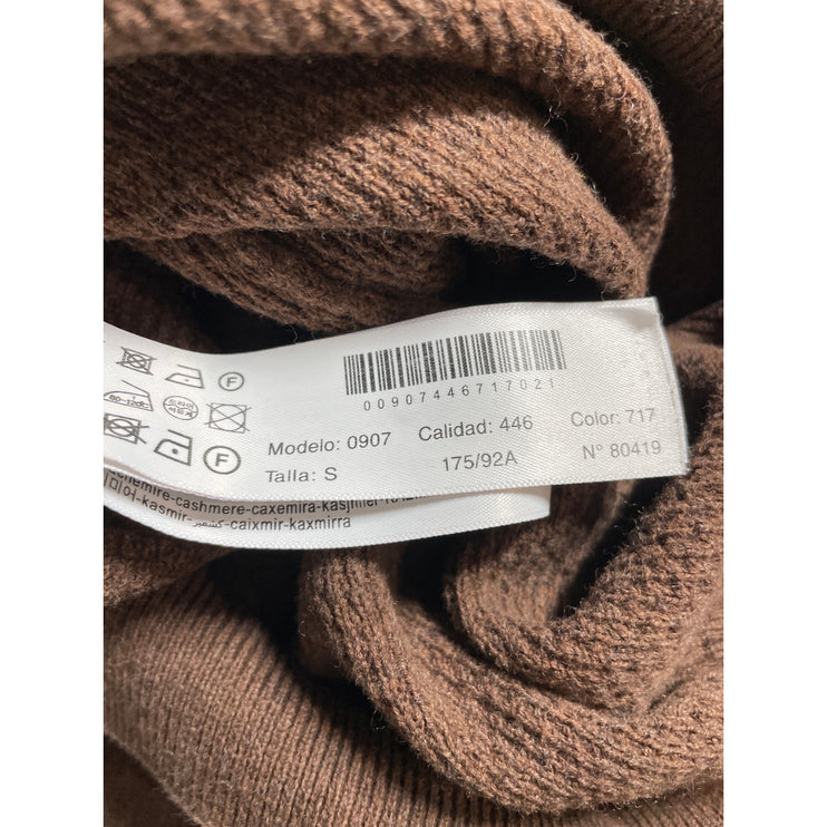 Massimo Dutti Men's Brown Cashmere 1/4 Zip Waffle Knit Long Sleeve Sweater Sz S