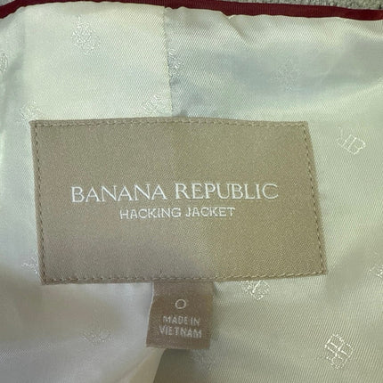 Banana Republic Hacking Women's Gray Speckled Button Blazer Coat Jacket Size 0