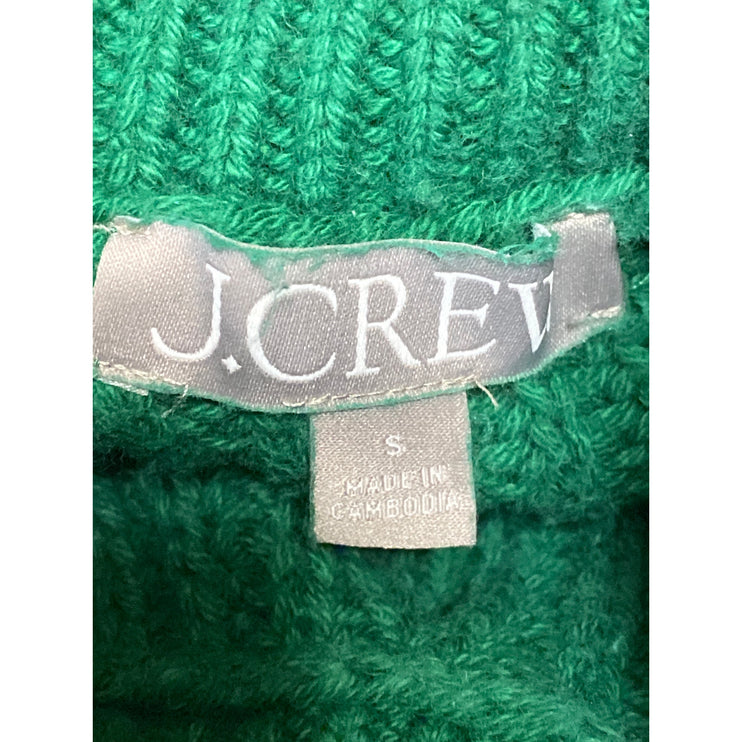J.Crew Women's Green Long Sleeve Ribbed Knit Turtleneck Pullover Sweater Top S
