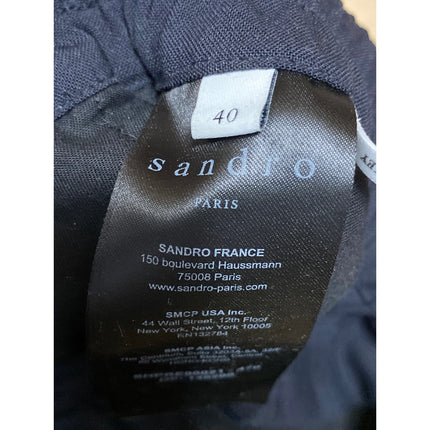 Sandro Men's Navy Blue Wool Drawstring Chino Khaki Bermuda Sweat Shorts Size 40