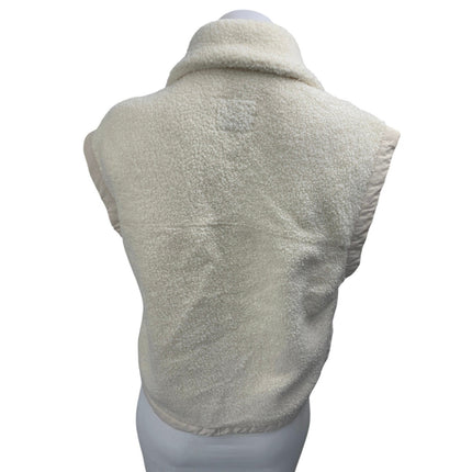 Abercrombie & Fitch White Faux Fur Sherpa Full Zip Sleeveless Vest Jacket XS