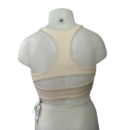NEW Sanctuary Swim Cream Sleeveless Cutout Racerback Beach Bralette Tank Top L