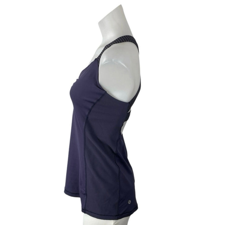Lululemon Core Kicker Women's Blue Cross Back Wicking Athletic Tank Top Size 8