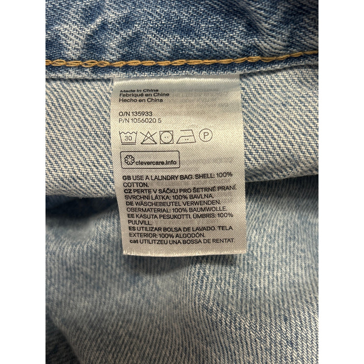 H&M Women's Blue High Rise Distressed Straight Bootcut Flare Denim Jeans Size 10