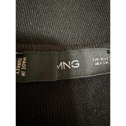 MNG Mango Black Sleeveless Ribbed Knit Bow Keyhole Cami Tank Crop Top Size S