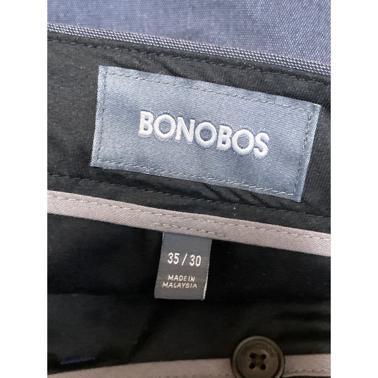 Bonobos Monday Men's Navy Blue Straight Mid Rise Dress Trousers Pants Size 35