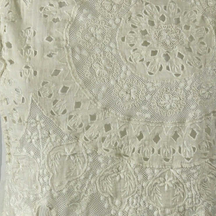 Zadig & Voltaire Deluxe Cream Lace Embroidered Sleeveless A Line Mini Dress Sz S