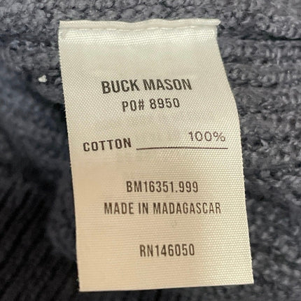 BUCK MASON Men's Gray Long Sleeves Ribbed Knit Crew Neck Pullover Sweater Top L