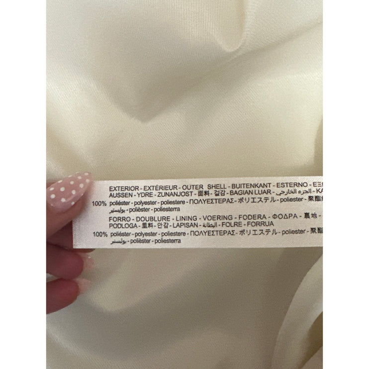 Zara Women's White Double Breasted Notch Collar Long Sleeve Blazer Coat Jacket M