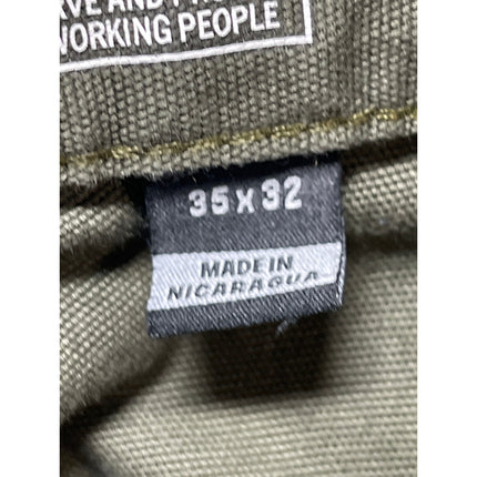 Carhartt Men's Green Relaxed Fit Straight Leg Khaki Chino Trousers Pants 35x32