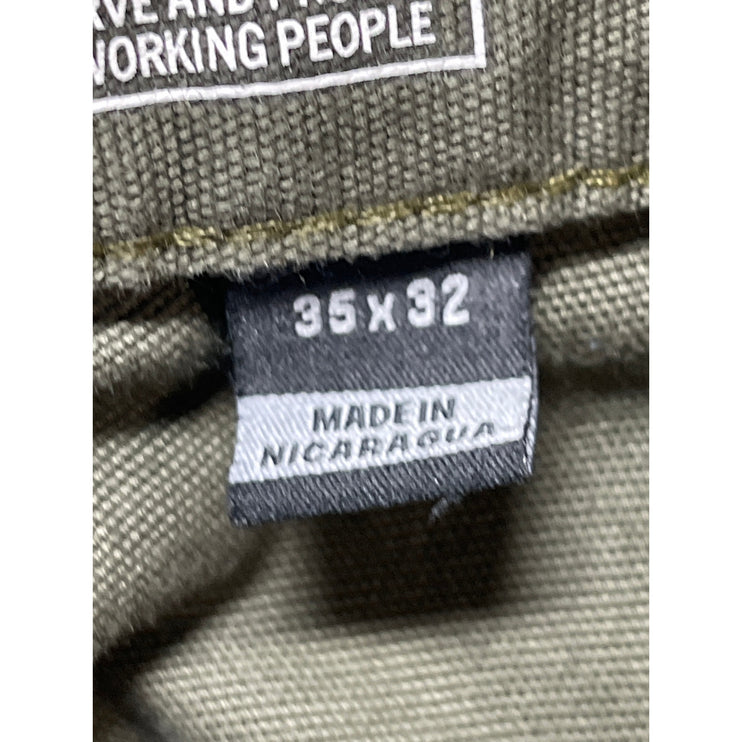 Carhartt Men's Green Relaxed Fit Straight Leg Khaki Chino Trousers Pants 35x32