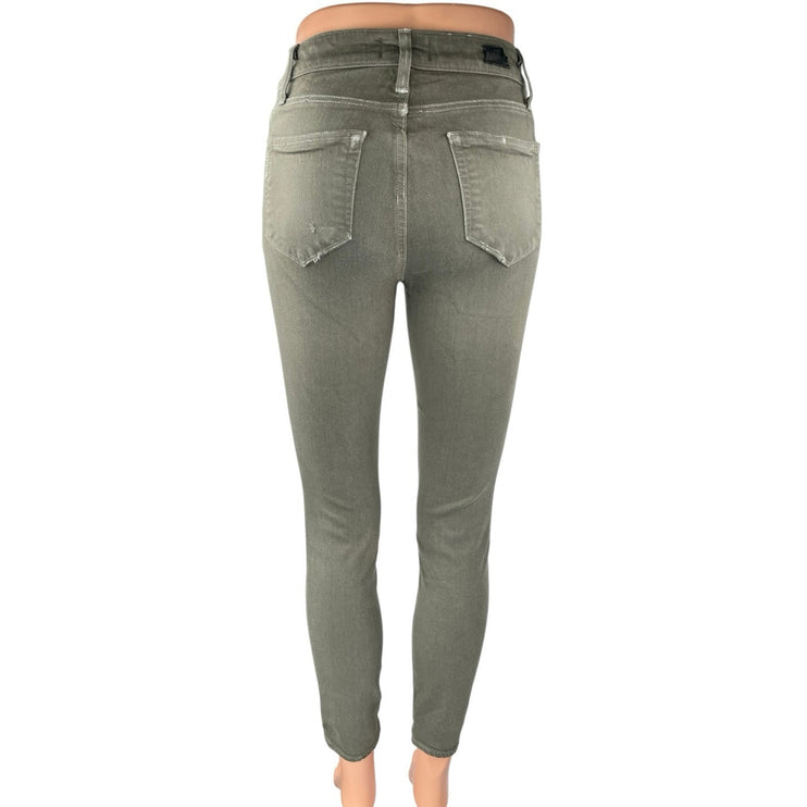 Paige Hoxton Ankle Women's Gray Mid Rise Casual Skinny Denim Jeans Size 25