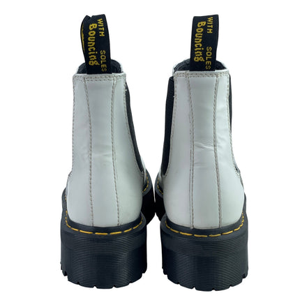 Dr. Martens 2976 Quad White Leather Round Toe Platform Chelsea Ankle Boots Sz 9
