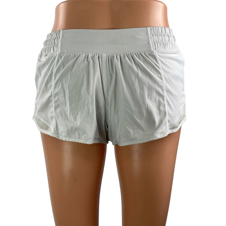 Lululemon Women's Gray High Rise Mesh Yoga Gym Athletic Running Shorts Size S