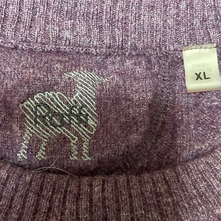 Raffi Men's Purple 100% Cashmere Cable Knit Crew Neck Long Sleeve Sweater Top XL