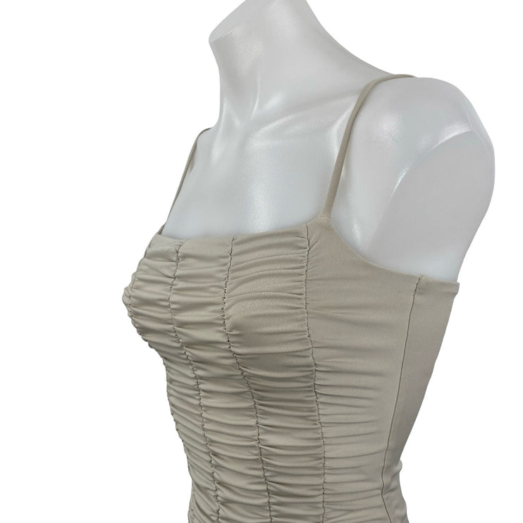 Abercrombie & Fitch Slinky Ruched Sleeveless Cami Camisole Tank Bodysuit Top XS