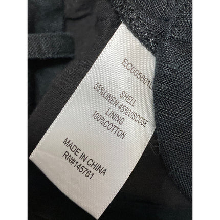 Parker Womens Black Linen High Rise Cropped Straight Leg Trousers Cargo Pants 4