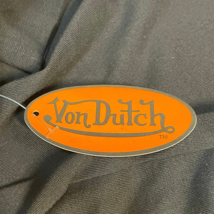 NEW Von Dutch Women's Black Logo Long Sleeve Sweatshirt T Shirt Mini Dress XL