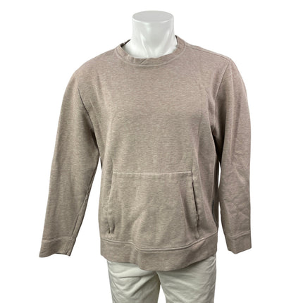 Alphatauri Mens Beige Long Sleeve Crew Neck Pocket Cotton Sweatshirt Top Size XL
