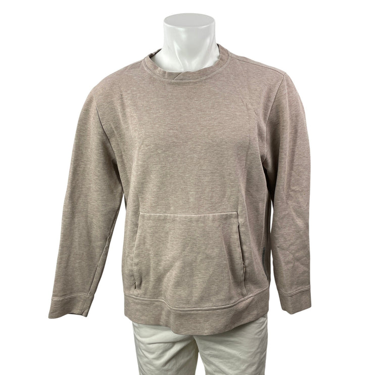 Alphatauri Mens Beige Long Sleeve Crew Neck Pocket Cotton Sweatshirt Top Size XL