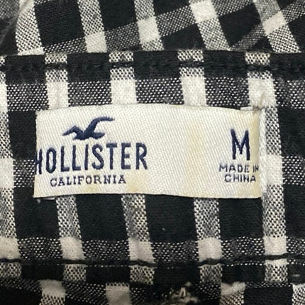 Hollister Black Plaid Checkered Straight Leg High Waist Trousers Dress Pants M
