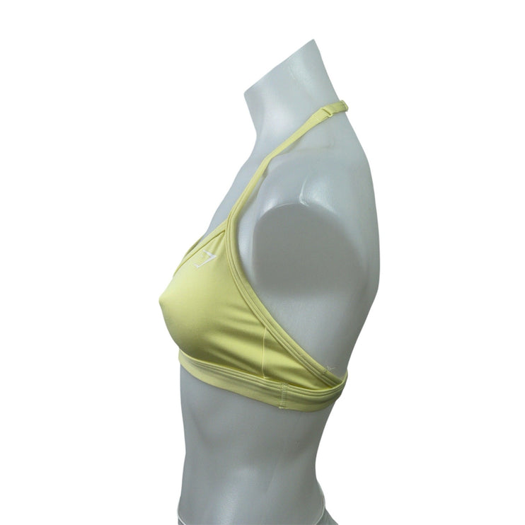 Gymshark Minimal Halterneck Pink Yellow Bundle Lot of 2 Sports Bra Tank Top Sz S