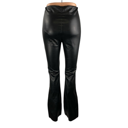 Bagatelle Women's Black Faux Leather Vegan Flared Bootcut Leggings Pants Size XS