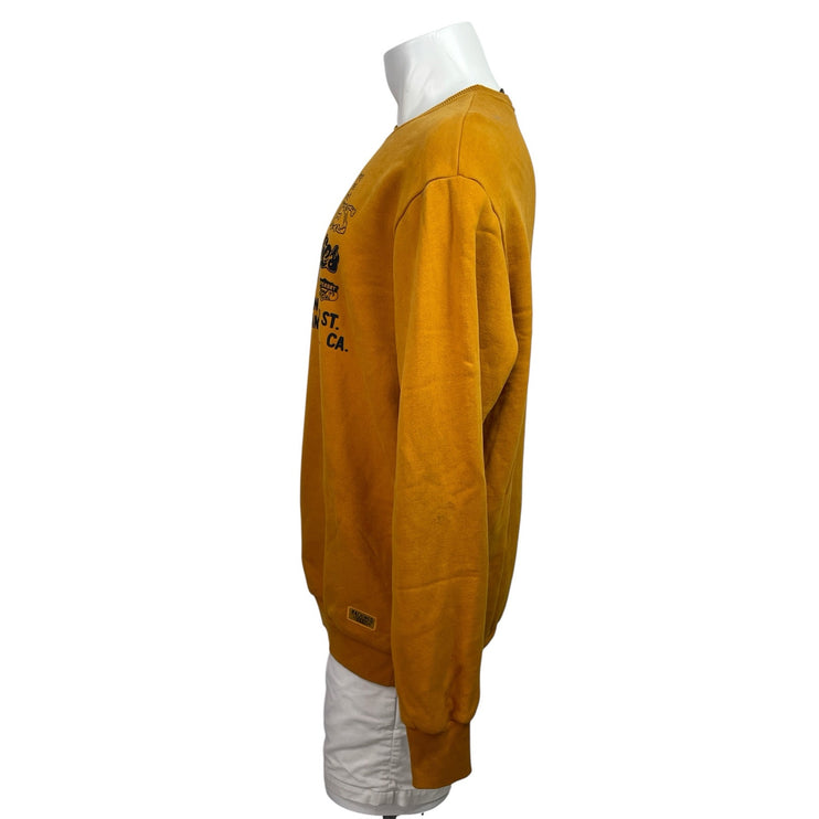 Superdry Men's Orange Bare Bones Fleece Long Sleeve Crewneck Sweatshirt Top L