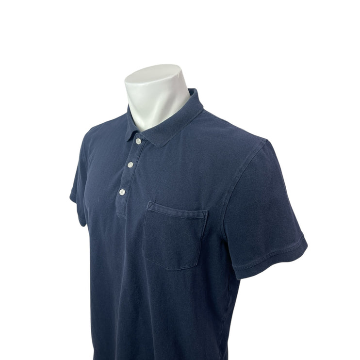 J.Crew Stretch Pique Men's Blue Collared Short Sleeve Casual Polo Shirt Top XL