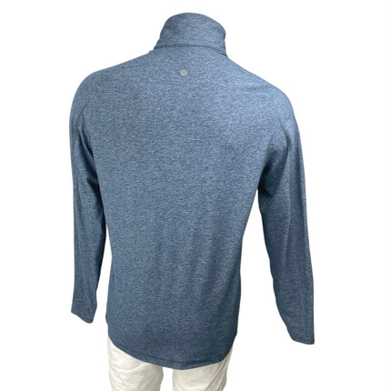 Lululemon Men's Blue 1/4 Zip High Neck Long Sleeve Athletic Sweatshirt Top Size M