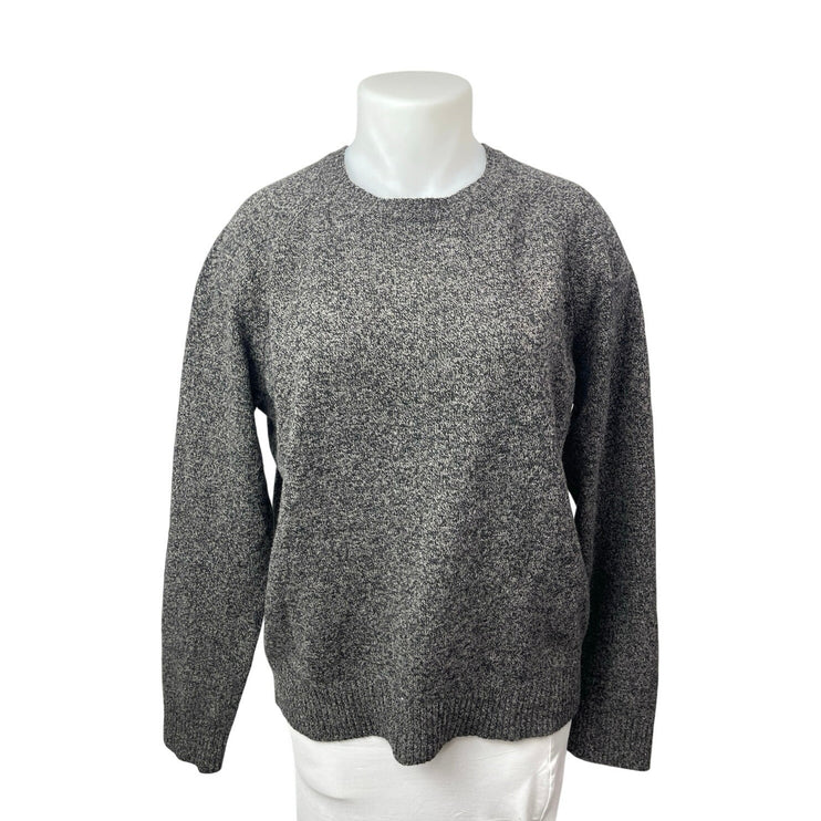 J.Crew Women's Gray 100% Lambswool Crew Neck Long Sleeve Sweater Top Size XL