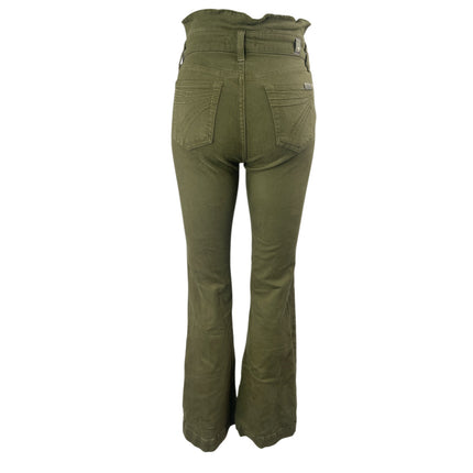 7 for All Mankind Women's Green High Rise Bootcut Flare Denim Jeans Pants Sz 24