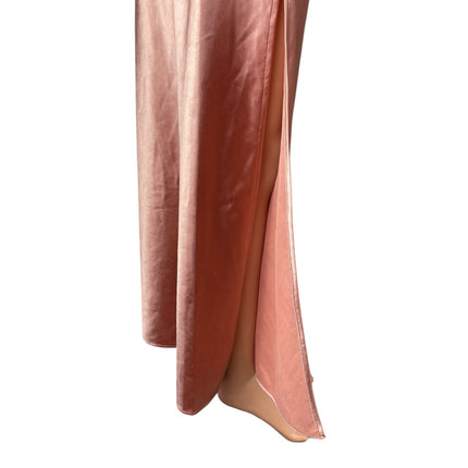 Bella Vie Women's Pink Silk Satin High Waisted Flowy A Line Maxi Skirt Size S