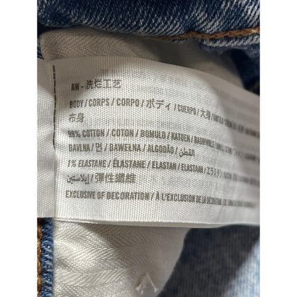 Abercrombie & Fitch The Ankle Straight Blue Ultra High Rise Patchwork Jeans 28