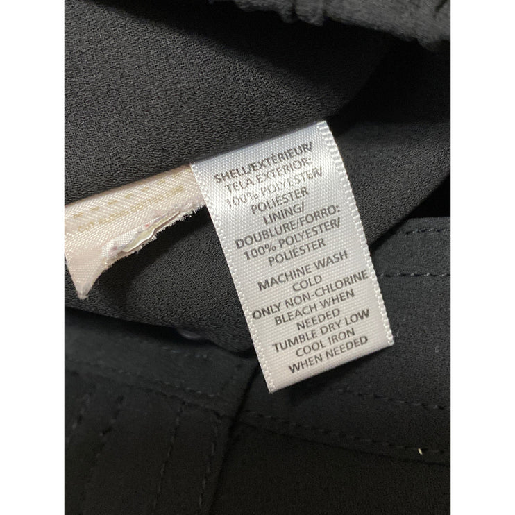 Ann Taylor LOFT Women's Black Tie Waist Button Front Mini Pencil Skirt Size L