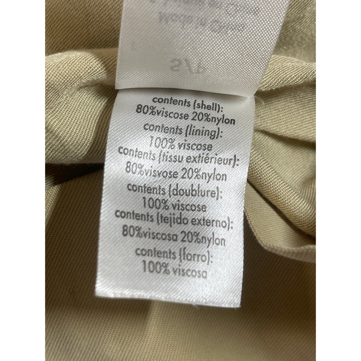 Danielle Bernstein Women's Beige Khaki Pleated Twill Mini Pencil Skirt Size S/P