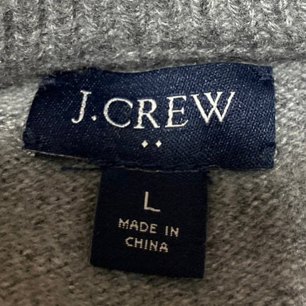 J.Crew Men's Gray Fair Isle Wool Knit Long Sleeve Crew Neck Sweater Top Size L