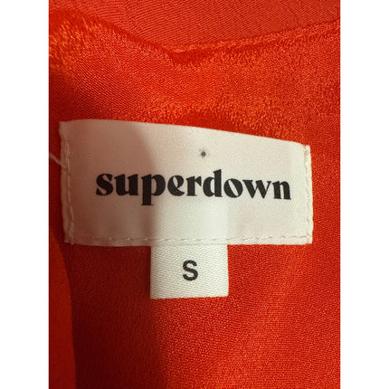 Superdown Orange Short Sleeve Plunging V-Neck One Piece Romper Shorts Size S