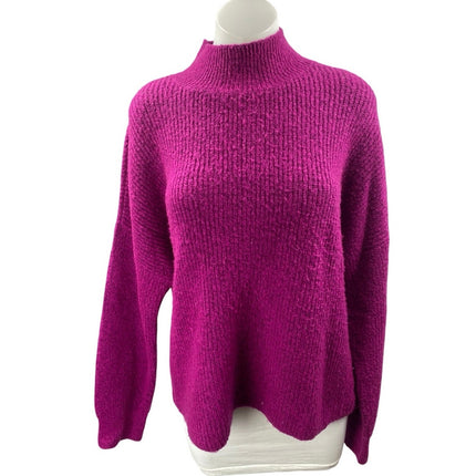 Sanctuary Women's Pink Rib Knit Turtle Neck Long Sleeve Knit Sweater Top Size L