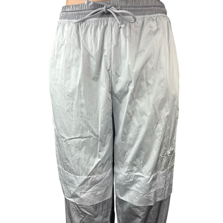 Adidas Women's Gray Colorblock Pull On Windbreaker Parachute Jogger Pants Size M