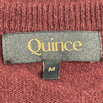 Quince Men's Red Maroon Crew Neck Knit Long Sleeve Pullover Sweater Top Size M