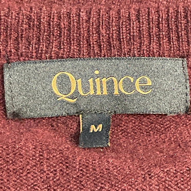 Quince Men's Red Maroon Crew Neck Knit Long Sleeve Pullover Sweater Top Size M