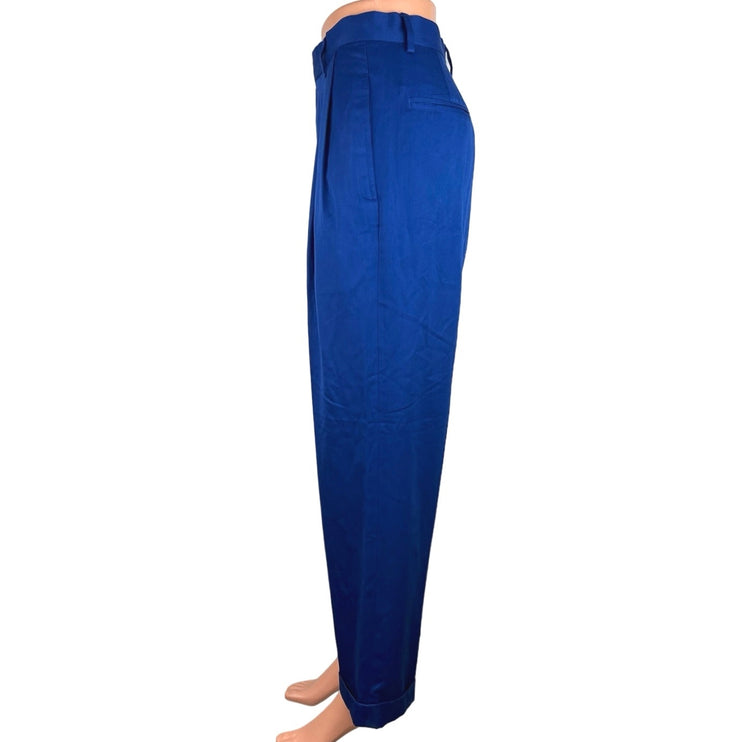 Polo Sport Ralph Lauren Women's Blue High Rise Plated Front Dress Pant Size 6