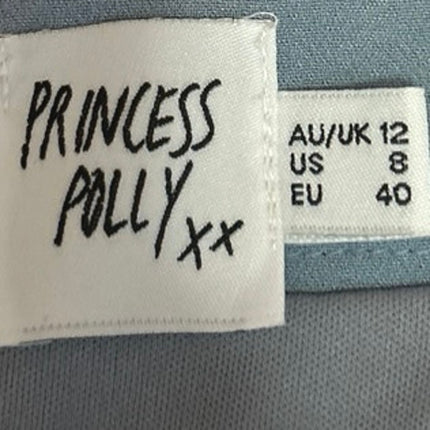 Princess Polly Women's Blue High Waist Casual Slit Mini Straight Pencil Skirt 8